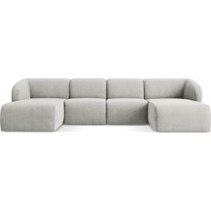 Světle šedá žinylková rohová pohovka (do "U") Lani – Makamii obraz