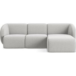 Světle šedá sametová rohová pohovka (pravý roh/s lenoškou) Lani – Makamii obraz