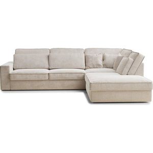 Krémová žinylková rohová pohovka (pravý roh/do L) Kirou – Maison de Rêve obraz