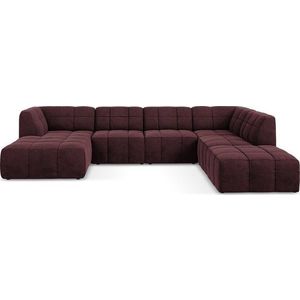 Vínová sametová rohová pohovka (do "U") Aloha – Makamii obraz