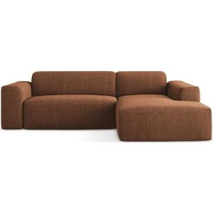 Rohová pohovka v terakotové barvě (pravý roh/s lenoškou) Keli – Makamii obraz