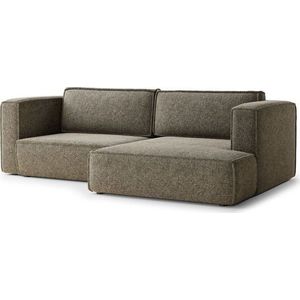 Hnědá žinylková rozkládací/s úložným prostorem rohová pohovka (pravý roh/s lenoškou) Velto – Maison de Rêve obraz