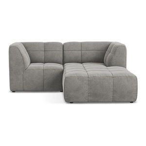 Šedá sametová rohová pohovka (pravý roh/s lenoškou) Aloha – Makamii obraz