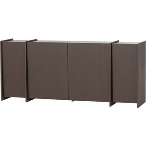 Tmavě hnědá komoda v dekoru jasanu 200x85x44 cm Brock – WOOOD obraz