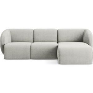 Světle šedá žinylková rohová pohovka (pravý roh/s lenoškou) Lani – Makamii obraz