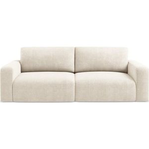 Krémová žinylková rozkládací/s úložným prostorem pohovka 252 cm Kona – Makamii obraz