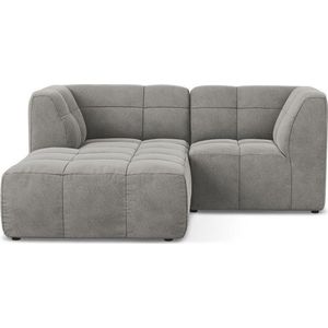 Šedá sametová rohová pohovka (levý roh/s lenoškou) Aloha – Makamii obraz