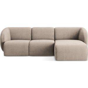 Světle hnědá žinylková rohová pohovka (pravý roh/s lenoškou) Lani – Makamii obraz