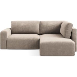 Béžová žinylková rozkládací/s úložným prostorem rohová pohovka (pravý roh/do L) Kona – Makamii obraz