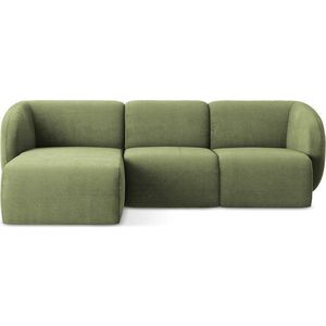 Zelená žinylková rohová pohovka (levý roh/s lenoškou) Lani – Makamii obraz