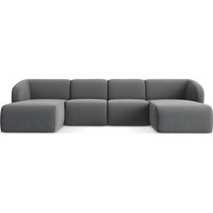 Šedá sametová rohová pohovka (do "U") Lani – Makamii obraz