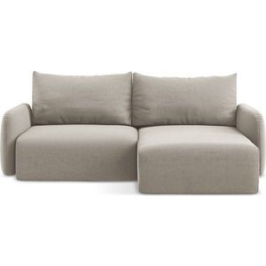 Taupe sametová rozkládací/s úložným prostorem rohová pohovka (pravý roh/s lenoškou) Kalena – Makamii obraz