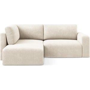 Krémová žinylková rozkládací/s úložným prostorem rohová pohovka (levý roh/do L) Kona – Makamii obraz