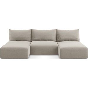 Taupe sametová rozkládací/s úložným prostorem rohová pohovka (do "U") Kalena – Makamii obraz