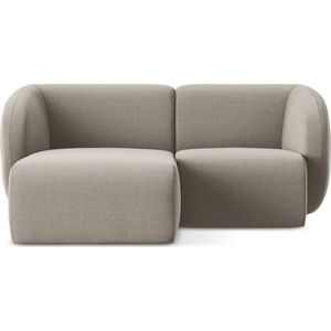 Světle hnědá sametová rohová pohovka (levý roh/s lenoškou) Lani – Makamii obraz