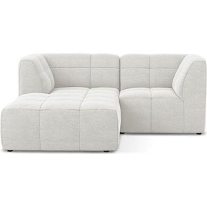 Bílá rohová pohovka z textilie bouclé (levý roh/s lenoškou) Aloha – Makamii obraz