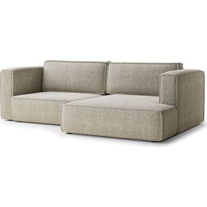 Béžová žinylková rozkládací/s úložným prostorem rohová pohovka (pravý roh/s lenoškou) Velto – Maison de Rêve obraz