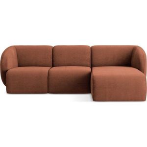 Žinylková rohová pohovka v terakotové barvě (pravý roh/s lenoškou) Lani – Makamii obraz