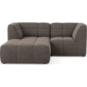 Hnědá rohová pohovka z textilie bouclé (levý roh/s lenoškou) Aloha – Makamii obraz