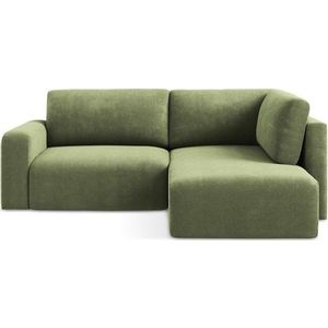 Zelená žinylková rozkládací/s úložným prostorem rohová pohovka (pravý roh/do L) Kona – Makamii obraz