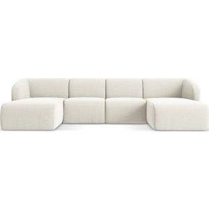 Béžová sametová rohová pohovka (do "U") Lani – Makamii obraz