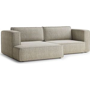 Béžová žinylková rozkládací/s úložným prostorem rohová pohovka (levý roh/s lenoškou) Velto – Maison de Rêve obraz