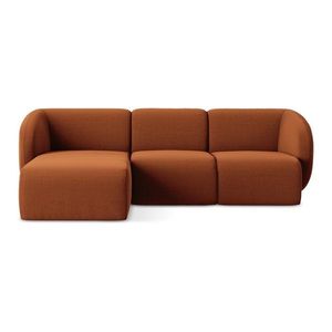 Sametová rohová pohovka v terakotové barvě (levý roh/s lenoškou) Lani – Makamii obraz