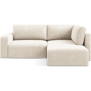 Krémová žinylková rozkládací/s úložným prostorem rohová pohovka (pravý roh/do L) Kona – Makamii obraz