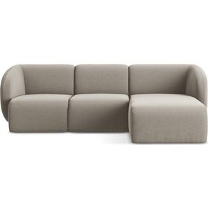 Světle hnědá sametová rohová pohovka (pravý roh/s lenoškou) Lani – Makamii obraz