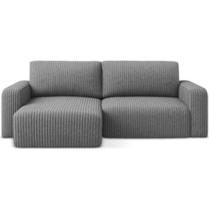 Šedá manšestrová rozkládací/s úložným prostorem rohová pohovka (levý roh/s lenoškou) Kona – Makamii obraz