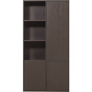 Tmavě hnědá modulární skříňka z borovicového dřeva 108x215 cm Meggy – WOOOD obraz