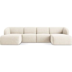 Béžová žinylková rohová pohovka (do "U") Lani – Makamii obraz