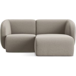 Světle hnědá sametová rohová pohovka (pravý roh/s lenoškou) Lani – Makamii obraz