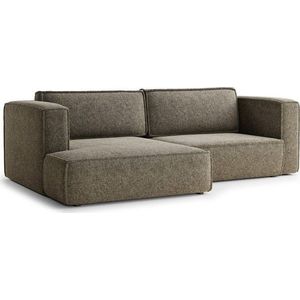 Hnědá žinylková rozkládací/s úložným prostorem rohová pohovka (levý roh/s lenoškou) Velto – Maison de Rêve obraz