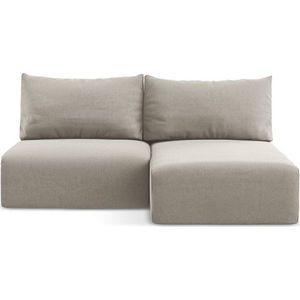 Taupe sametová rozkládací/s úložným prostorem rohová pohovka (pravý roh/s lenoškou) Kalena – Makamii obraz