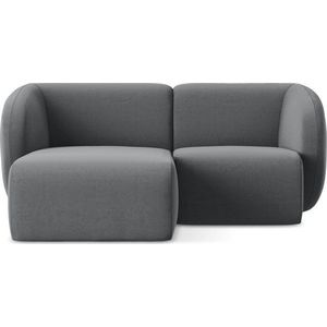 Šedá sametová rohová pohovka (levý roh/s lenoškou) Lani – Makamii obraz