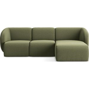 Zelená sametová rohová pohovka (pravý roh/s lenoškou) Lani – Makamii obraz