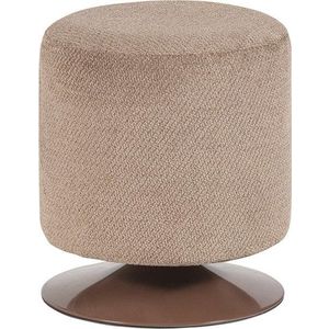Světle hnědý taburet z textilie bouclé Islen – WOOOD obraz