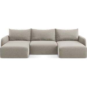 Taupe sametová rozkládací/s úložným prostorem rohová pohovka (do "U") Kalena – Makamii obraz