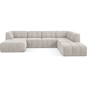 Béžová sametová rohová pohovka (do "U") Aloha – Makamii obraz