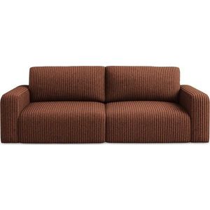 Manšestrová rozkládací/s úložným prostorem pohovka v terakotové barvě 252 cm Kona – Makamii obraz