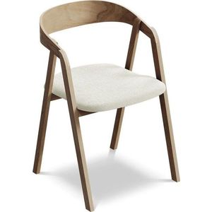 Krémové jídelní křeslo z masivního dřeva Erika – Makamii obraz