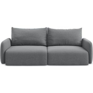 Šedá sametová rozkládací/s úložným prostorem pohovka 238 cm Kalena – Makamii obraz