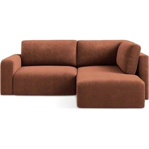 Žinylková rozkládací/s úložným prostorem rohová pohovka v terakotové barvě (pravý roh/do L) Kona – Makamii obraz