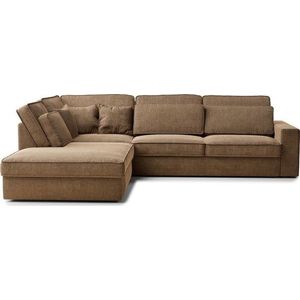 Světle hnědá žinylková rohová pohovka (levý roh/do L) Kirou – Maison de Rêve obraz