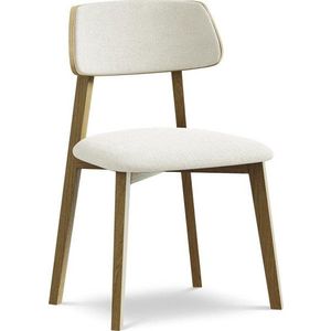 Krémová jídelní židle z masivního dřeva Niu – Makamii obraz