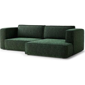 Tmavě zelená žinylková rozkládací/s úložným prostorem rohová pohovka (pravý roh/s lenoškou) Velto – Maison de Rêve obraz