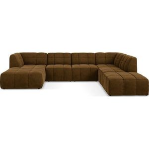 Sametová rohová pohovka v hořčicové barvě (do "U") Aloha – Makamii obraz