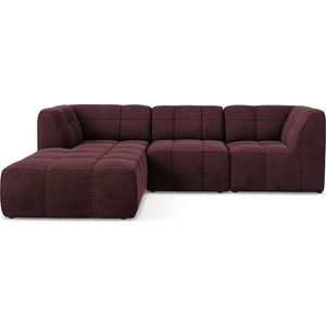 Vínová sametová rohová pohovka (levý roh/s lenoškou) Aloha – Makamii obraz