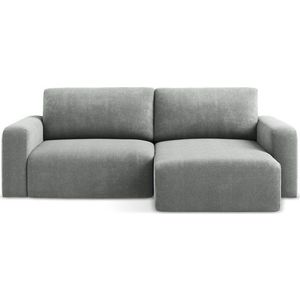 Šedá žinylková rozkládací/s úložným prostorem rohová pohovka (pravý roh/s lenoškou) Kona – Makamii obraz